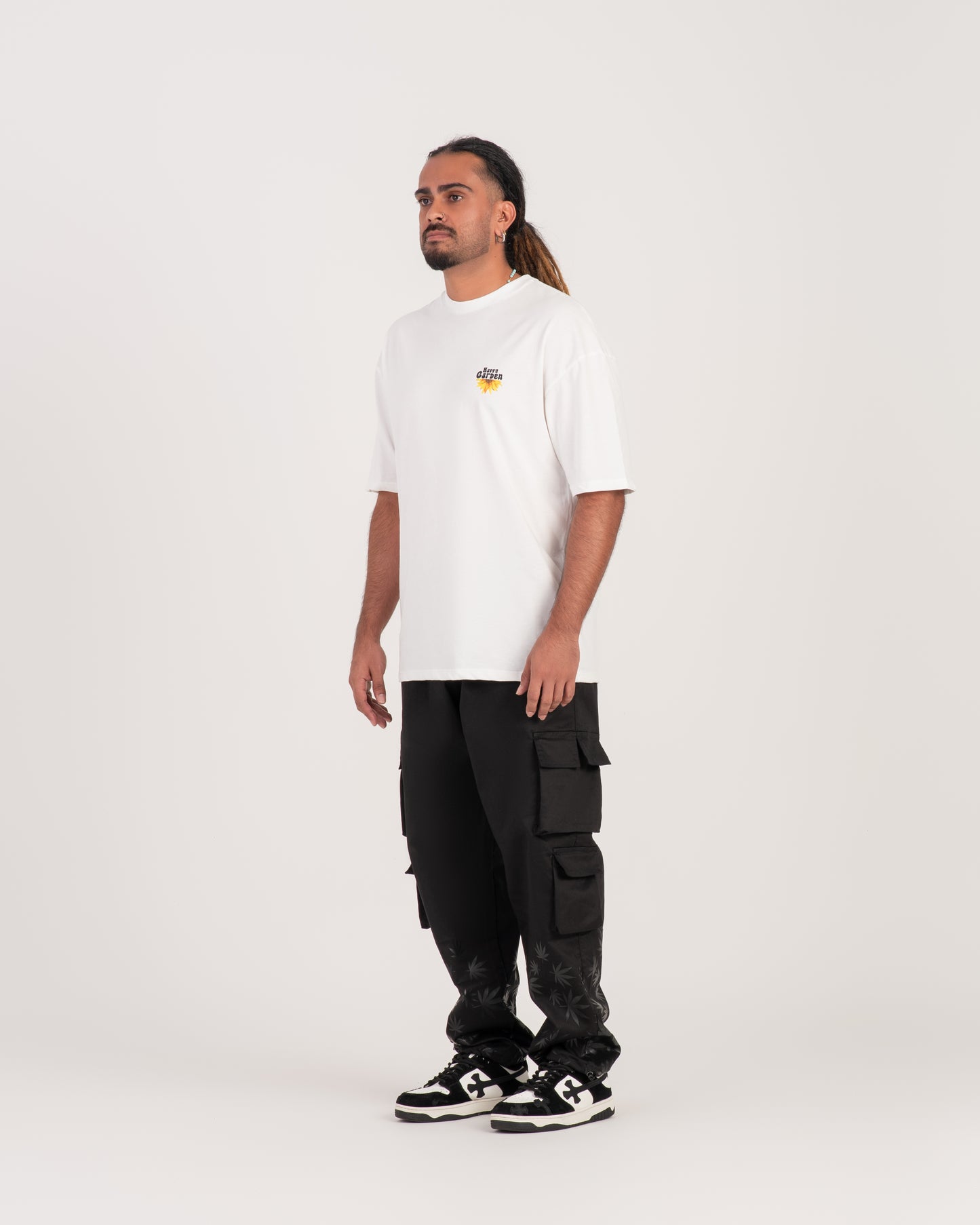Happy Garden Oversized White T-Shirt