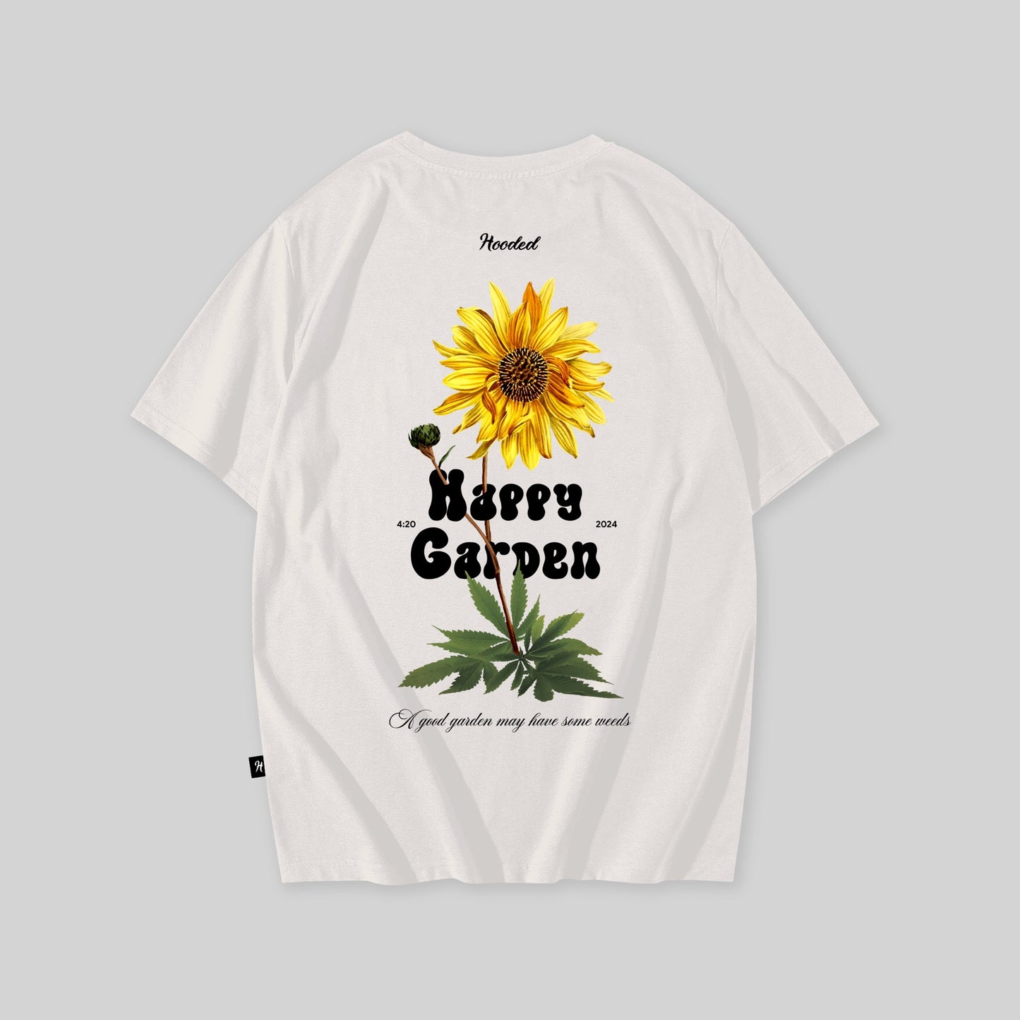 Happy Garden Oversized White T-Shirt
