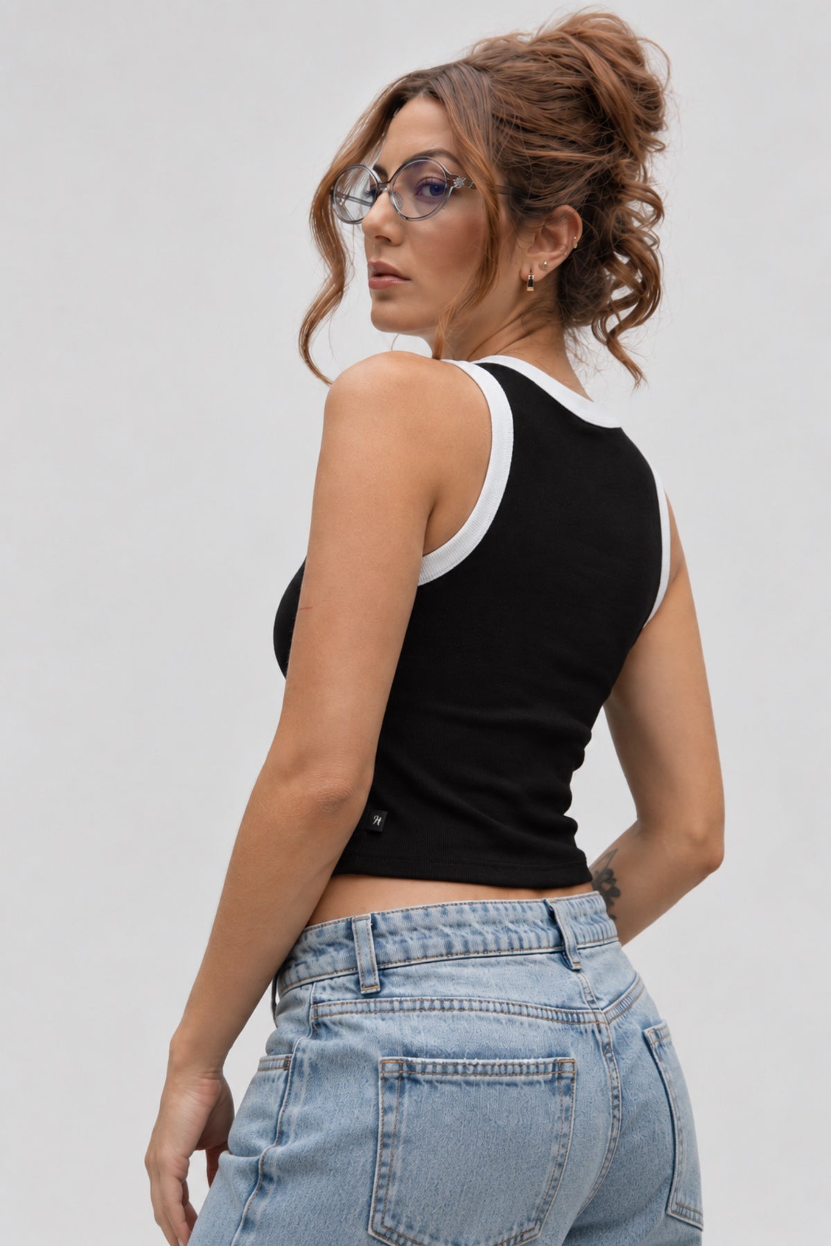 Ribbed Black Tank Top