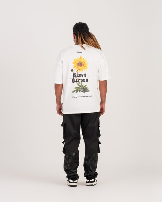 Happy Garden Oversized White T-Shirt