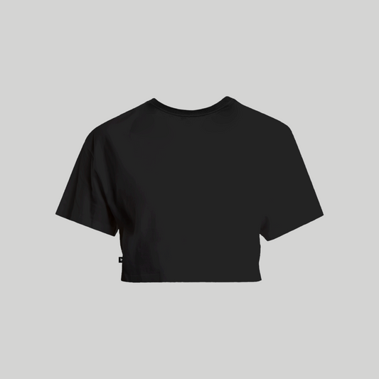 Basic Divine Oversize Premium Black Crop Top