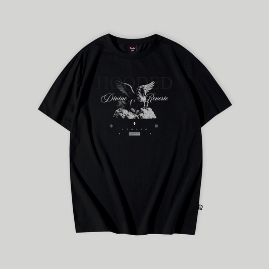 Pegaso Oversized Black T-Shirt