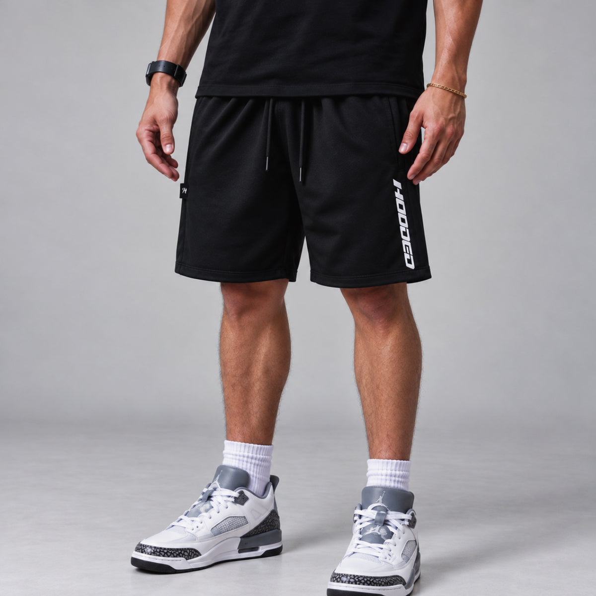 Monark Black Cotton Short