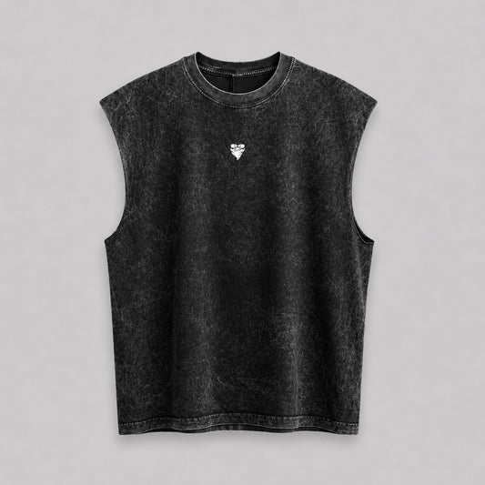 Basic Logo Oversized Acid Wash Tank Top