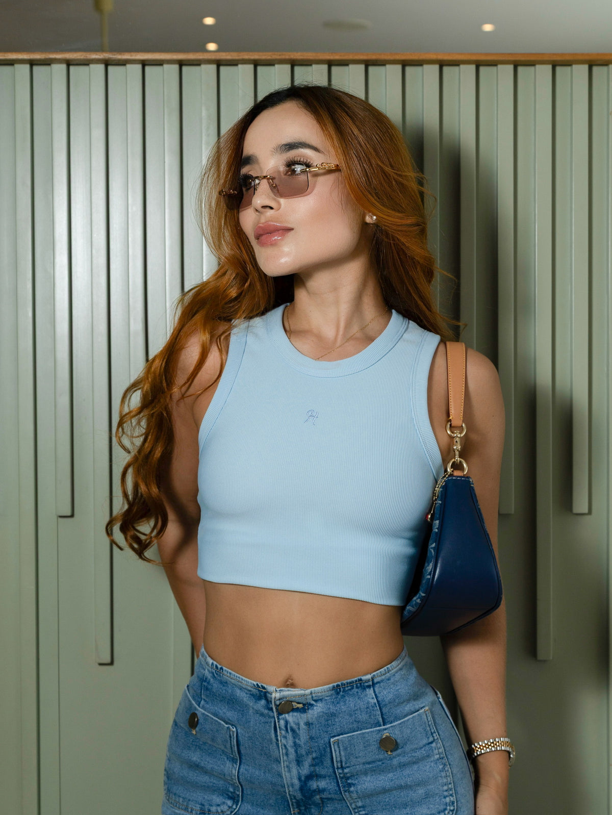 Otto Rib Blue Tank Top