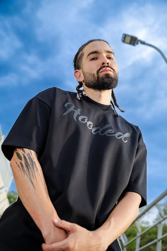 Qatar Full Logo Black T-Shirt