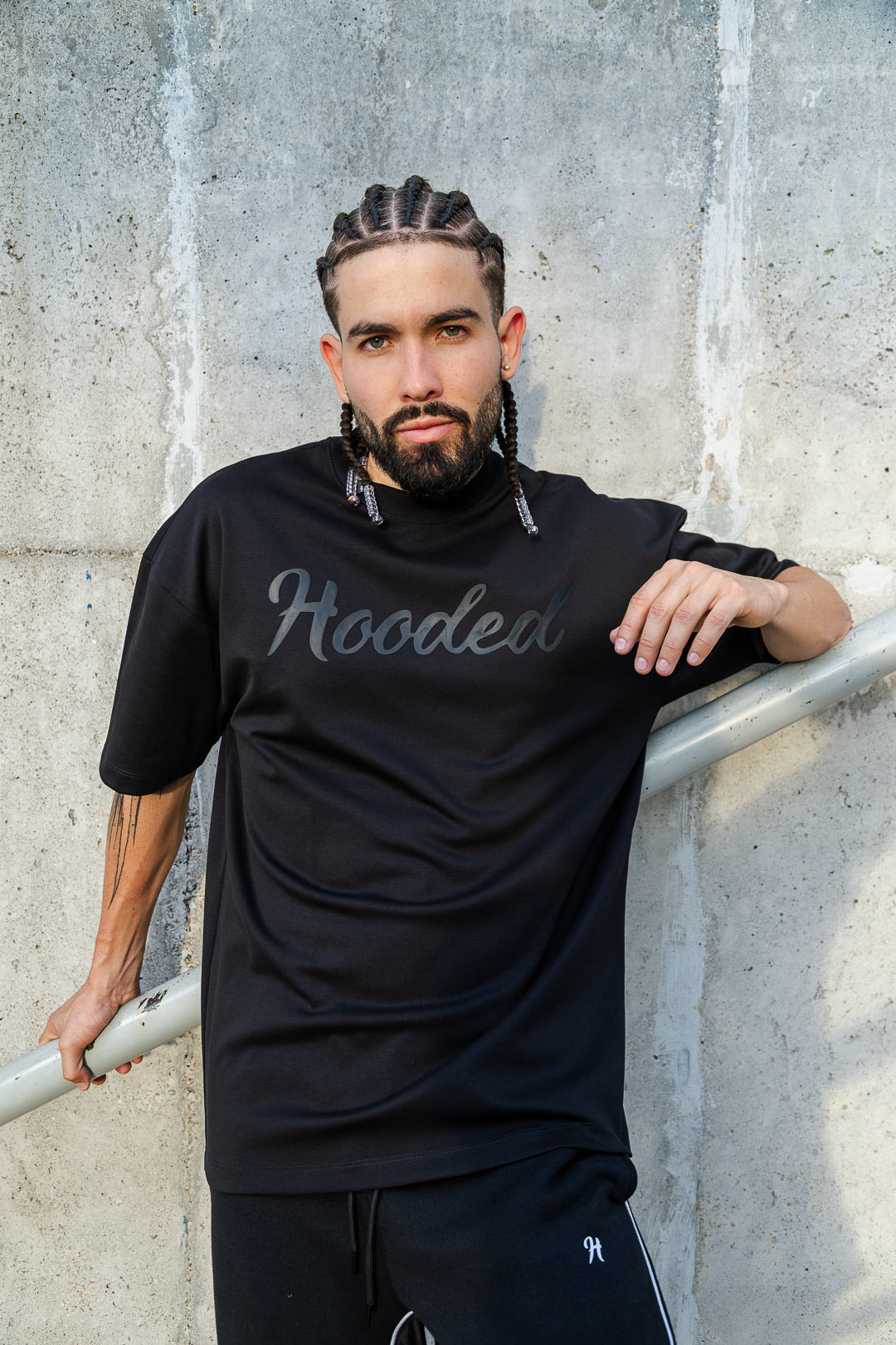Qatar Full Logo Black T-Shirt