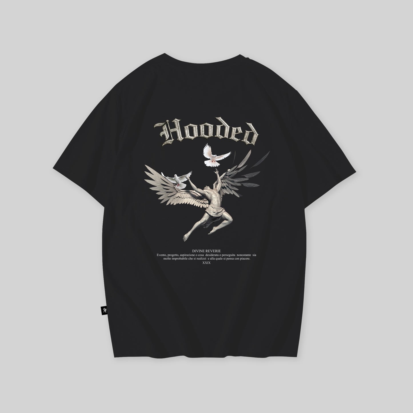 Angel Premium Oversized Black T-Shirt