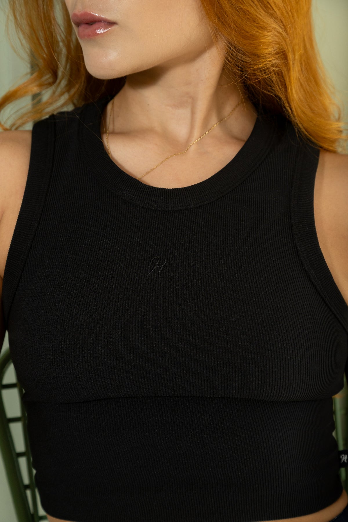 Otto Rib Black Tank Top