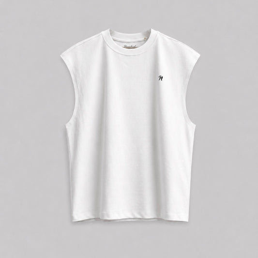 Basic H Oversized White Tank Top