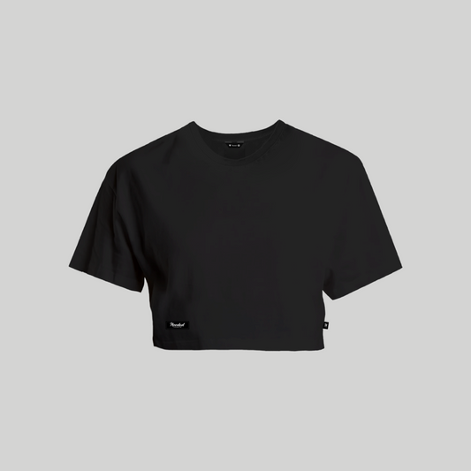 Basic Divine Oversize Premium Black Crop Top