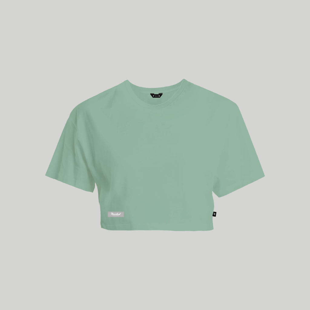 Basic Divine Oversize Premium Green Crop Top