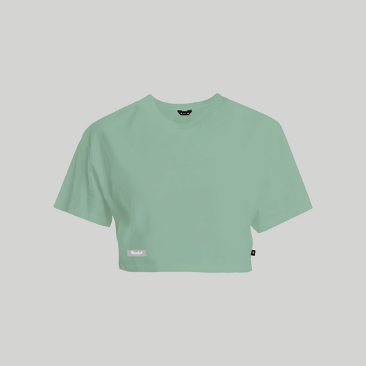 Basic Divine Oversize Premium Green Crop Top