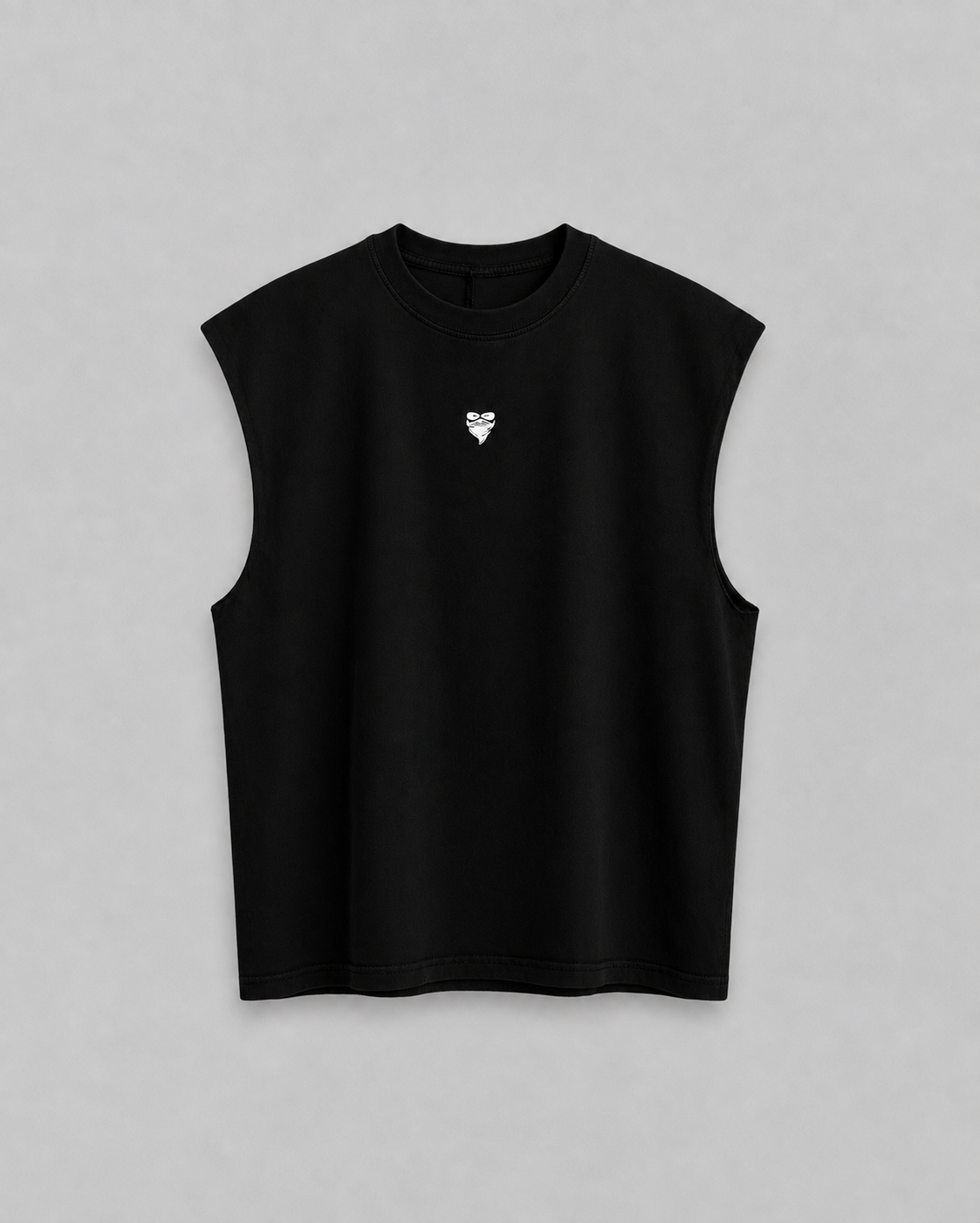Basic Logo Oversized Black Tank Top