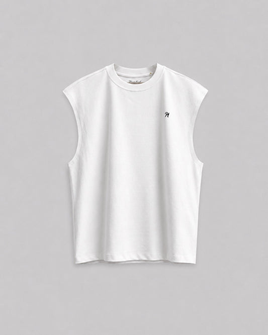 Basic H Oversized White Tank Top