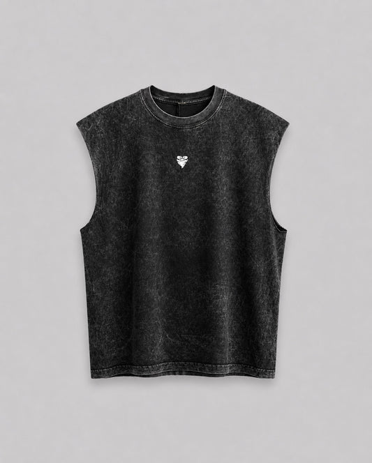 Basic Logo Oversized Acid Wash Tank Top