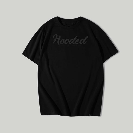 Full Logo Premium Oversized Black T-Shirt